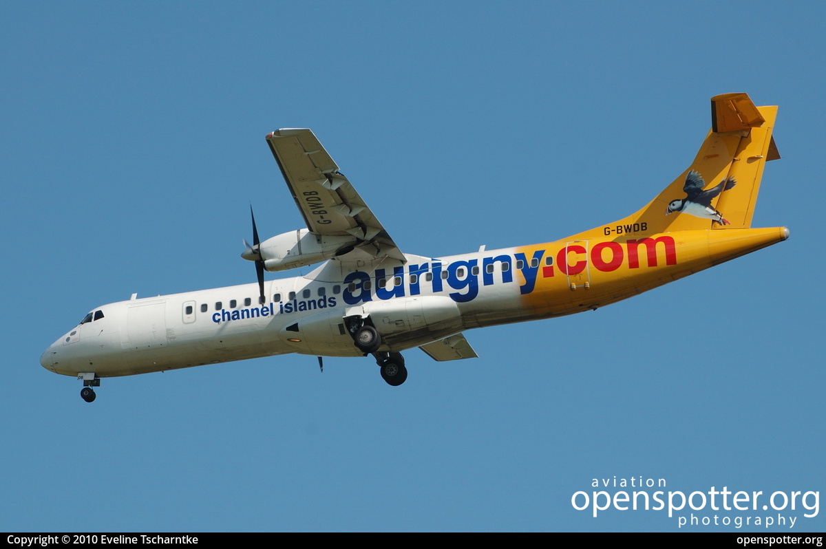 G-BWDB - Aurigny Air Services ATR 72-202 at London Stansted Airport (STN/EGSS) taken by Eveline Tscharntke | openspotter.org | ID: 1078