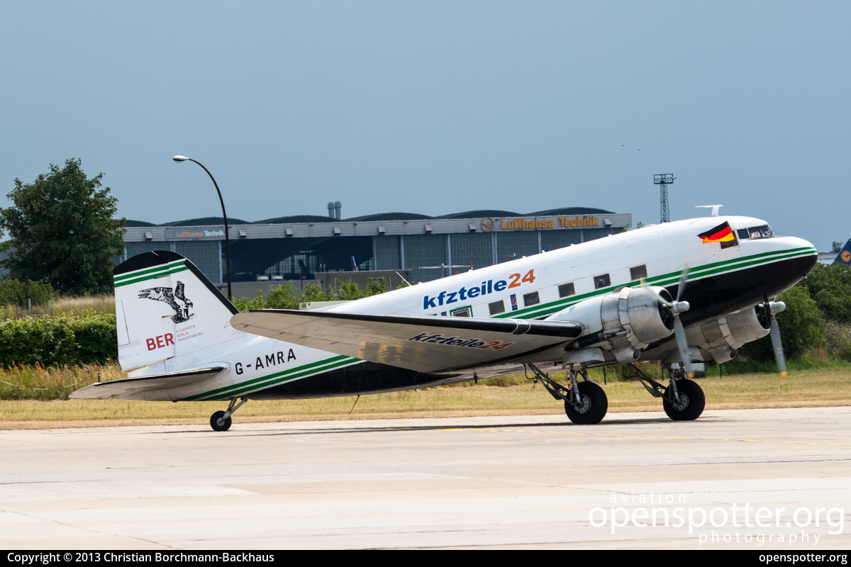 G-AMRA - Förderverein Rosinenbomber e.V. Douglas DC-3C at Berlin-Schönefeld International Airport (SXF/EDDB) taken by Christian Borchmann-Backhaus | openspotter.org | ID: 8153