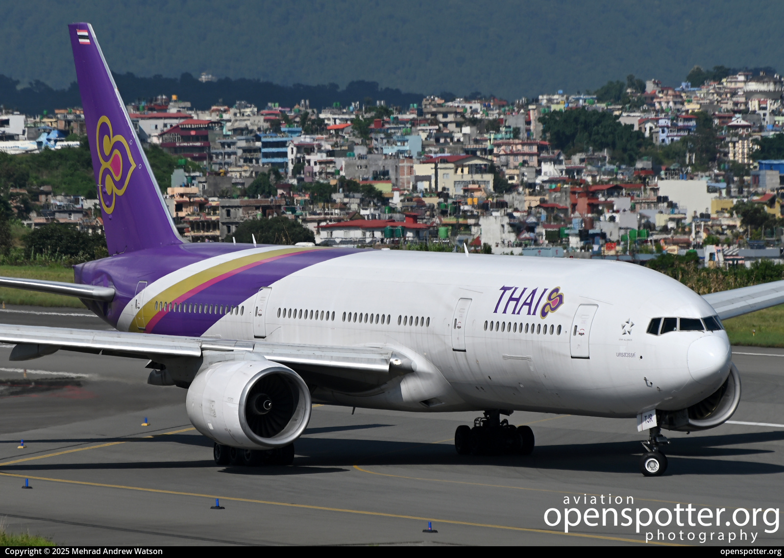 HS-TJR - Thai Airways International Boeing 777-2D7(ER) at Tribhuvan International Airport (KTM/VNKT) taken by Mehrad Andrew Watson | openspotter.org | ID: 90431
