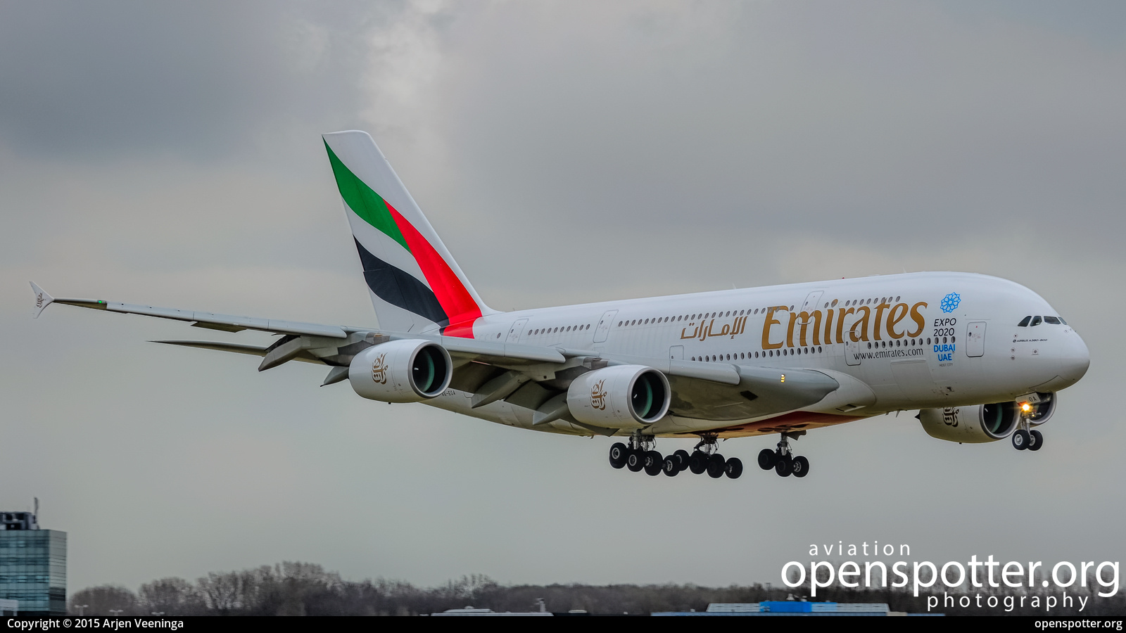 A6-EOA - Emirates Airbus A380-861 at Schiphol Airport (AMS/EHAM) taken by Arjen Veeninga | openspotter.org | ID: 90155