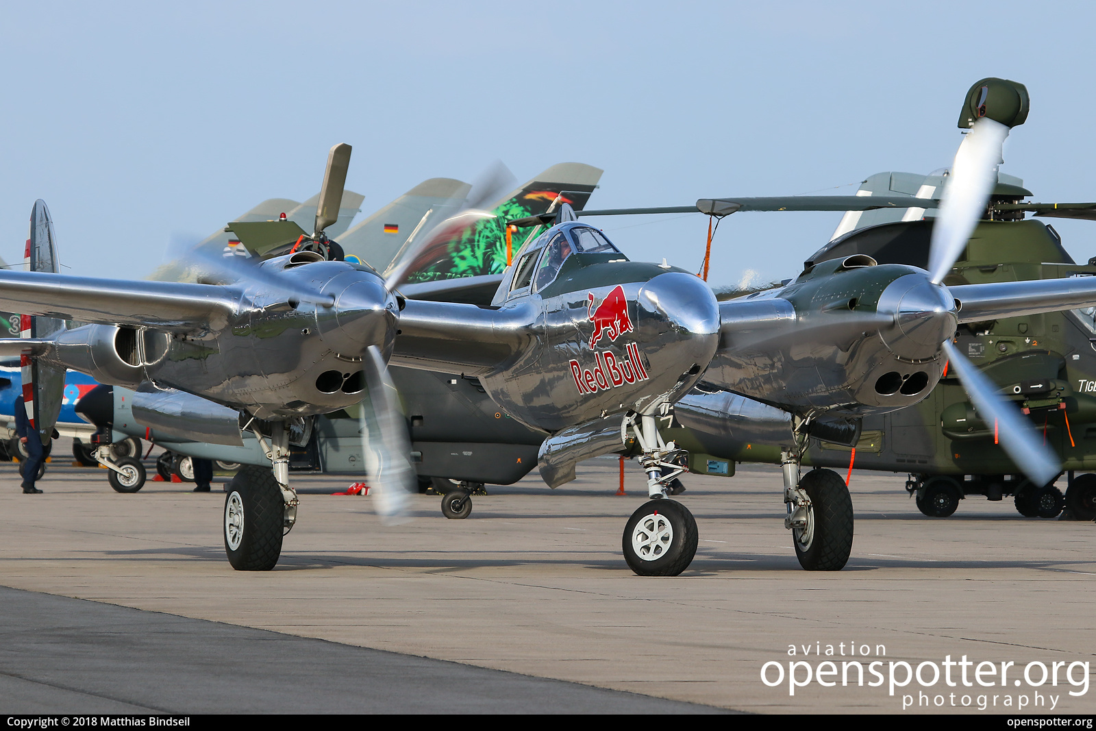 N25Y - Red Bull - The Flying Bulls Lockheed P-38L-5LD Lightning at Berlin-Schönefeld International Airport (SXF/EDDB) taken by Matthias Bindseil | openspotter.org | ID: 53639