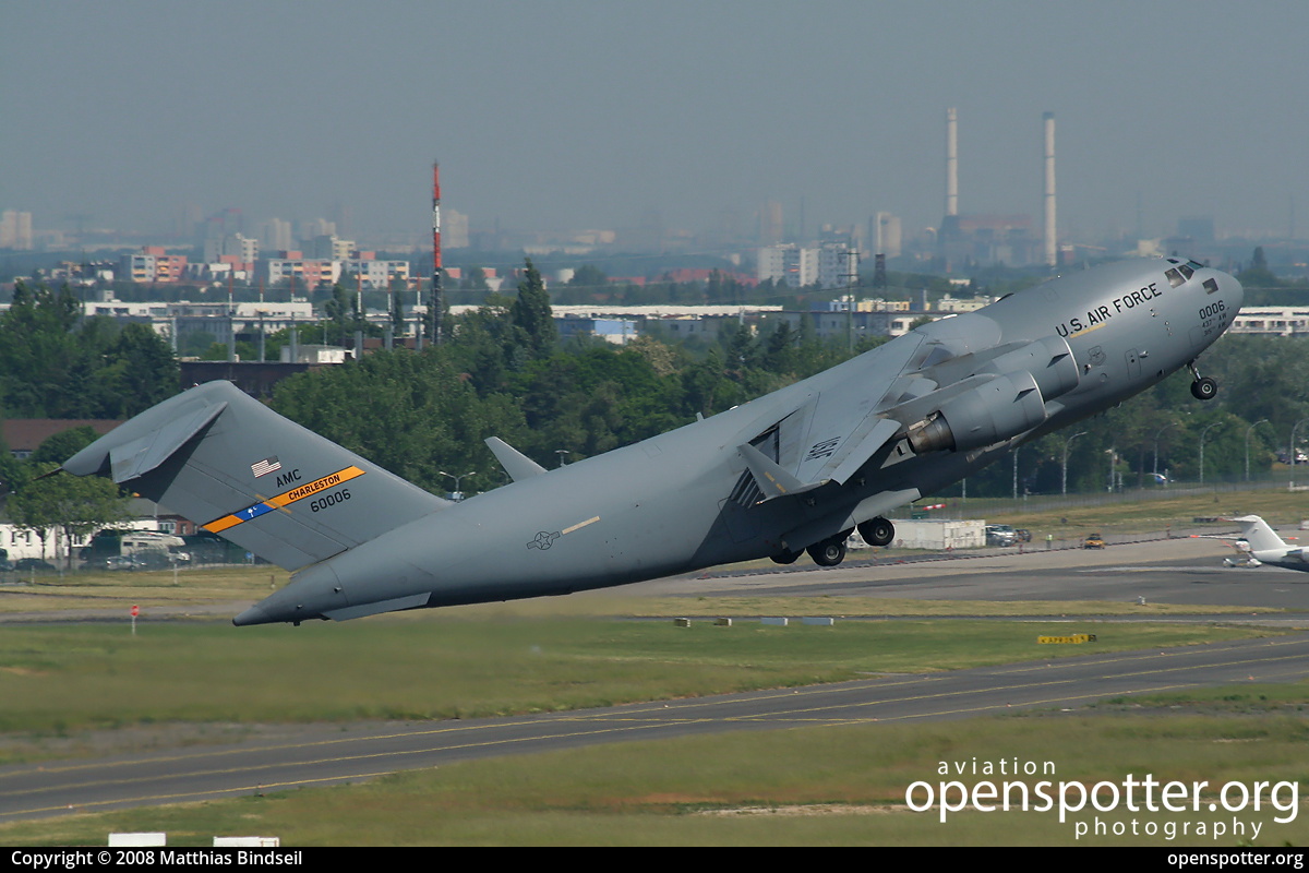 96-0006 - US Airforce (USAF) Boeing C-17A Globemaster III at Berlin-Schönefeld International Airport (SXF/EDDB) taken by Matthias Bindseil | openspotter.org | ID: 18380