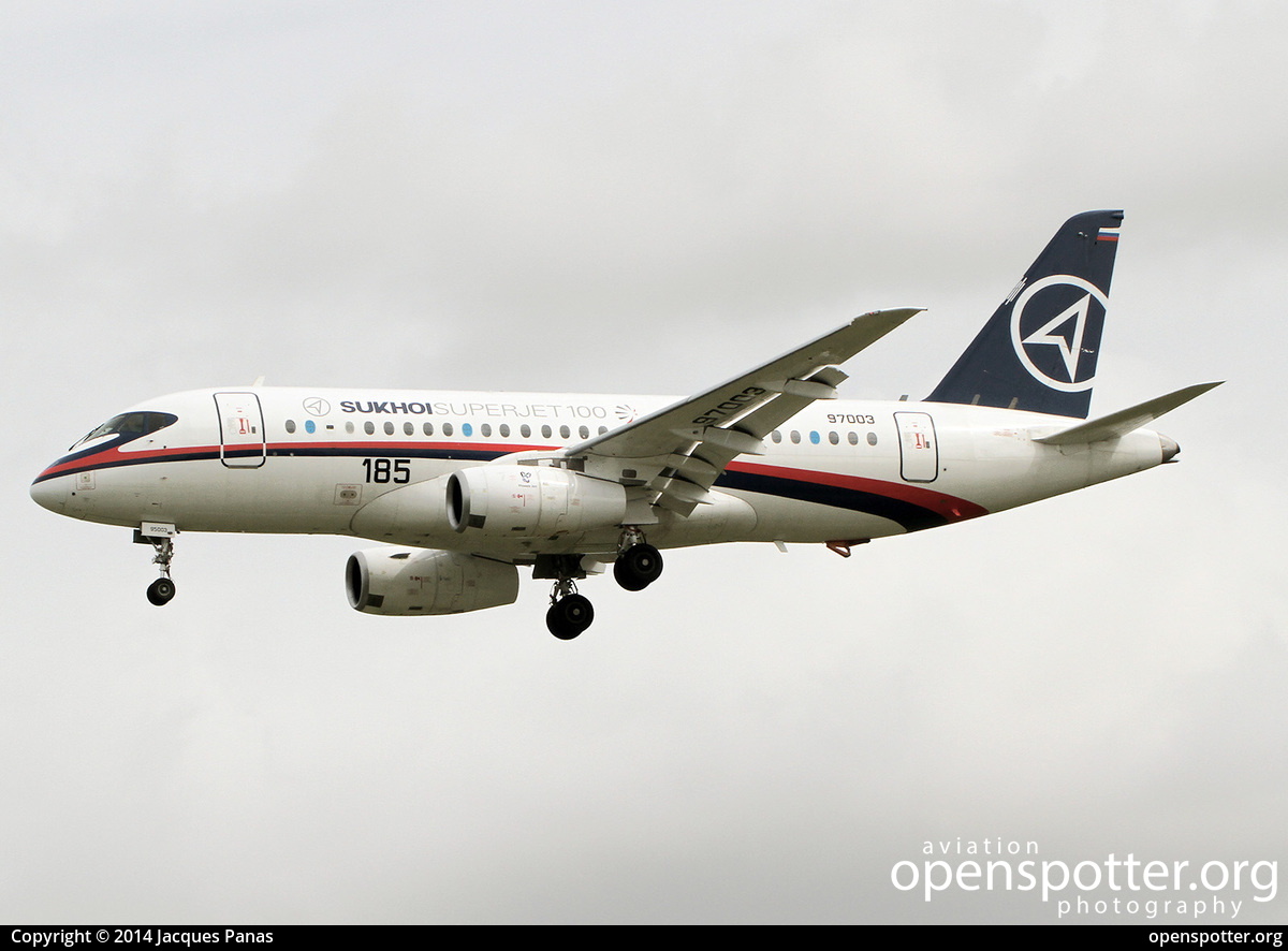 RA-97003 - Sukhoi Design Bureau Sukhoi SSJ 100-95 at Toulouse Blagnac International Airport (TLS/LFBO) taken by Jacques Panas | openspotter.org | ID: 14602