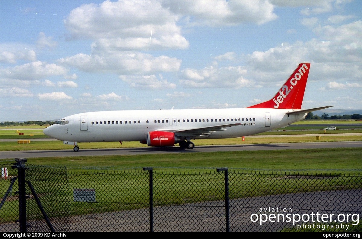 TF-ELZ - Jet2.com Boeing 737-4Y0 at Manchester Airport (MAN/EGCC) taken by KD Archiv | openspotter.org | ID: 61180