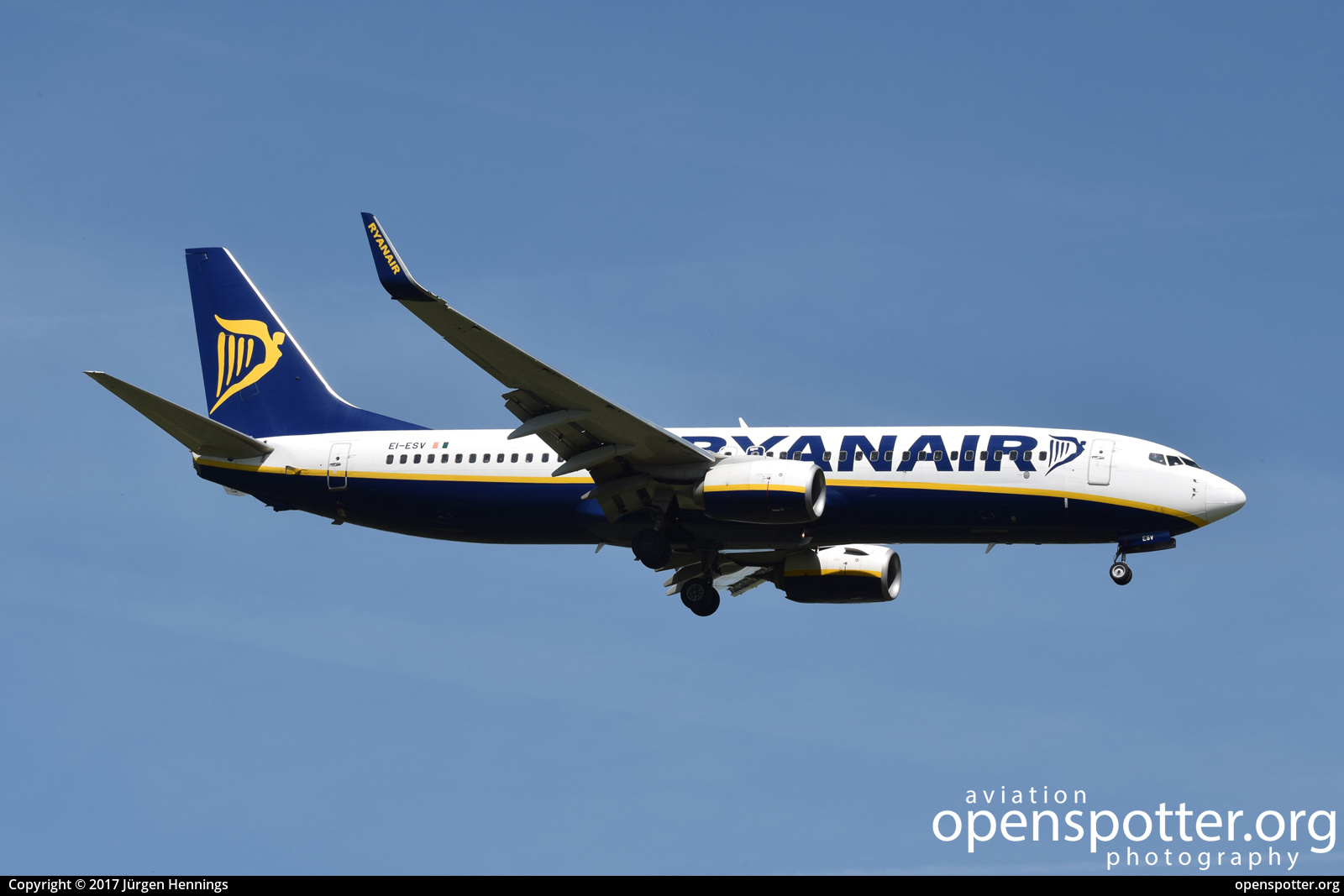 EI-ESV - Ryanair Boeing 737-8AS(WL) at Berlin-Schönefeld International Airport (SXF/EDDB) taken by Jürgen Hennings | openspotter.org | ID: 43021