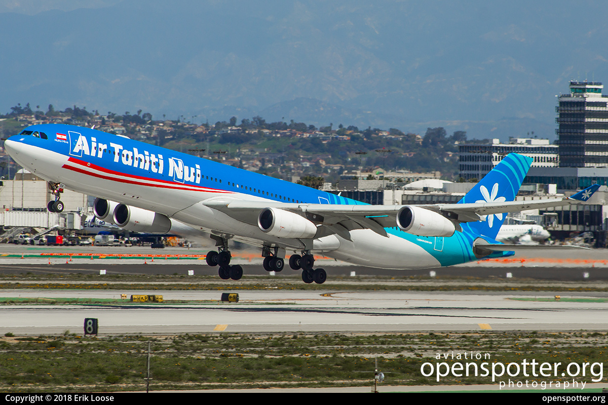 F-OLOV - Air Tahiti Nui Airbus A340-313X at Los Angeles International Airport (LAX/KLAX) taken by Erik Loose | openspotter.org | ID: 66078