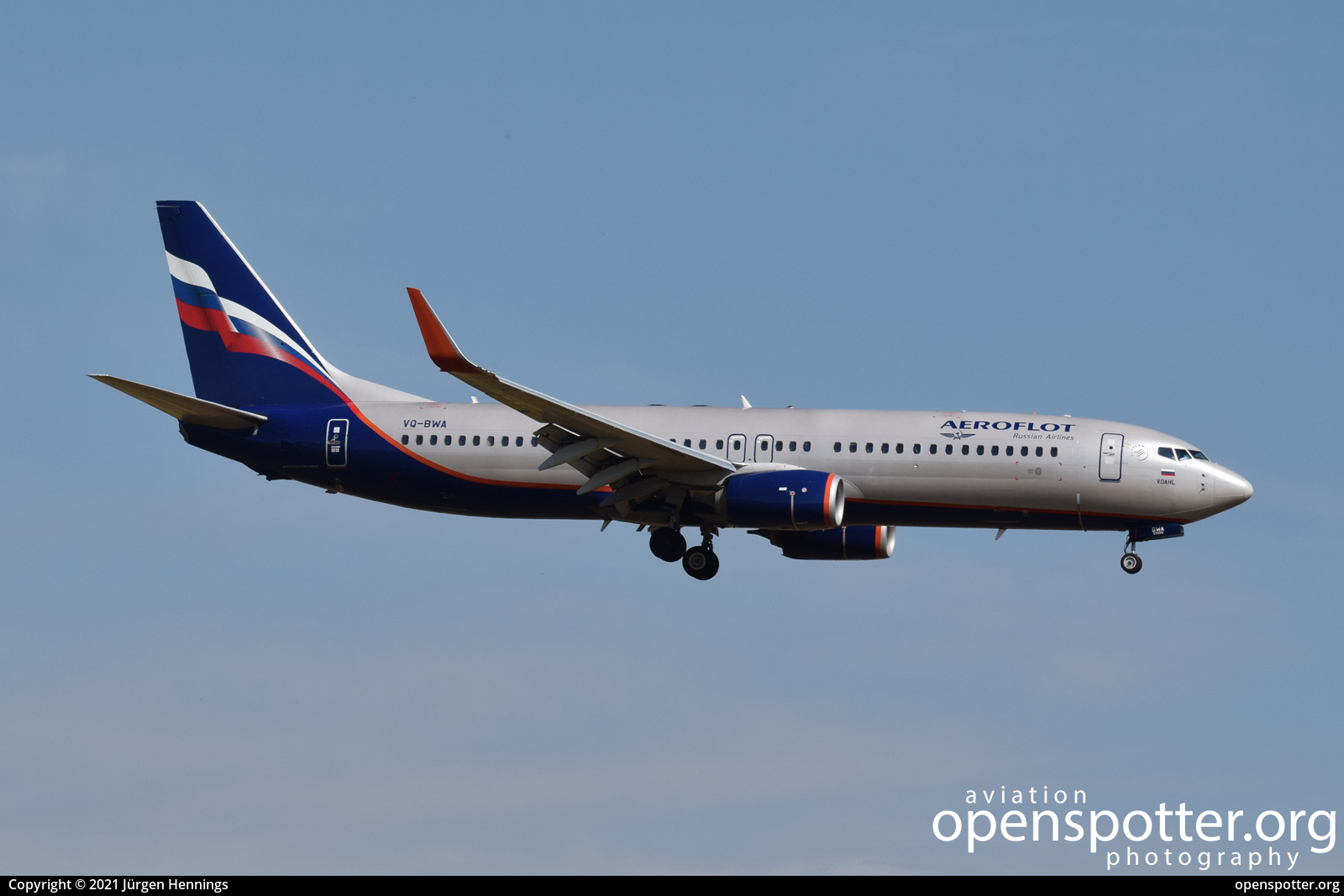 VQ-BWA - Aeroflot Russian Airlines Boeing 737-8LJ(WL) at Berlin-Brandenburg (BER/EDDB) taken by Jürgen Hennings | openspotter.org | ID: 74004