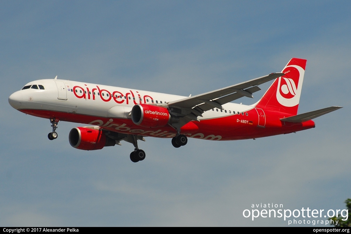 D-ABDY - Air Berlin Airbus A320-214 at Berlin-Tegel Airport (TXL/EDDT) taken by Alexander Pelka | openspotter.org | ID: 48811